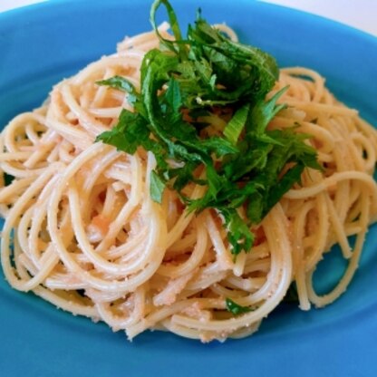 辛子明太子をいただいたので作りました☆
簡単で美味しかったです♡